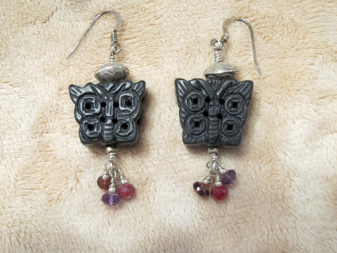 Black onyx butterfly earrings Black onyx butterfly earrings