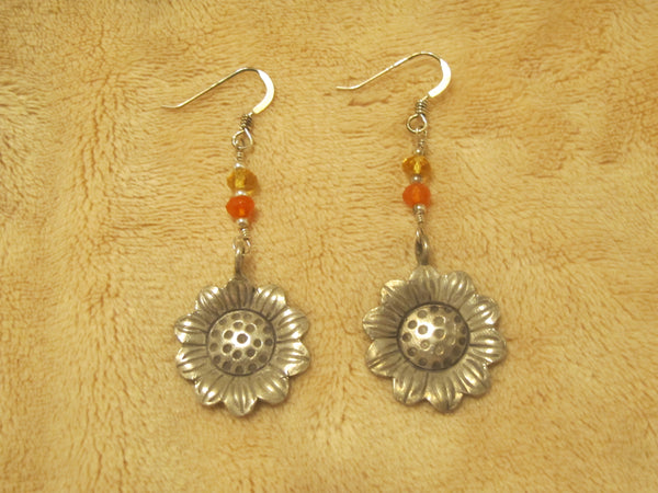 Sterling silver sunflowers