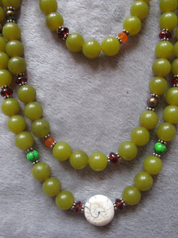 Amber Serpentine Beaded Necklace